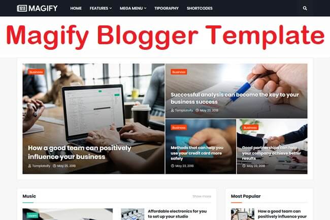 magify responsive blogger template