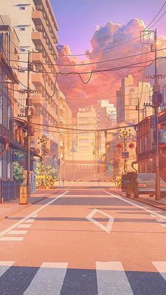 Animated Empty Town Aesthetic Wallpaper