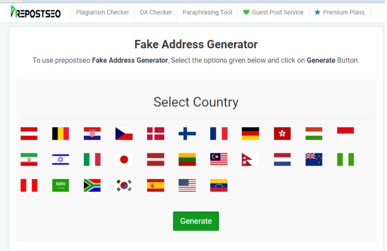 fake address generator